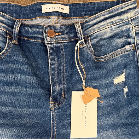 NWT Flying Monkey Distressed Bergenia High Rise Bootcut Blue Jeans - Picture 5 of 7